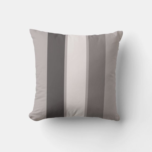 Almohada de 16" Warm Grey 3 Stripe (3 de 3) (Anverso)
