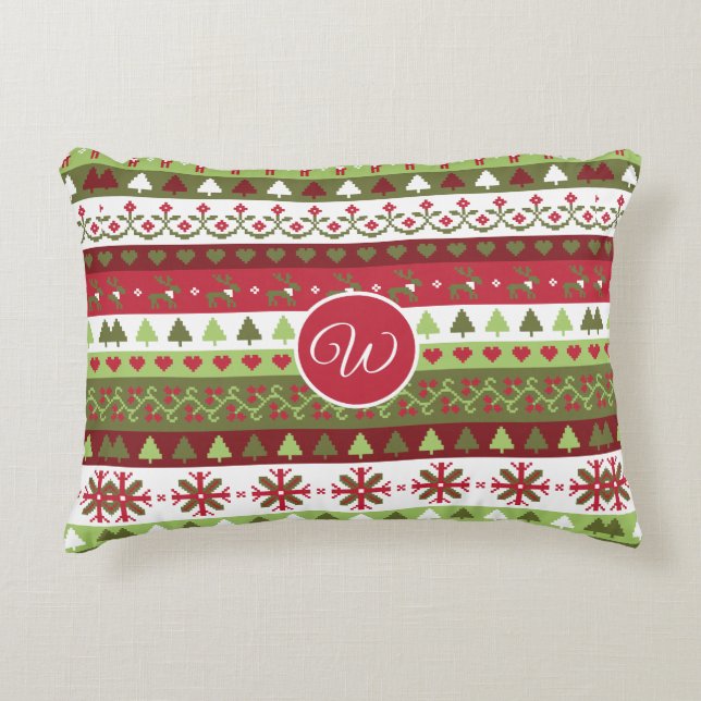 Almohada de 16" x 12" con aspecto de fondo cruzado (Anverso)