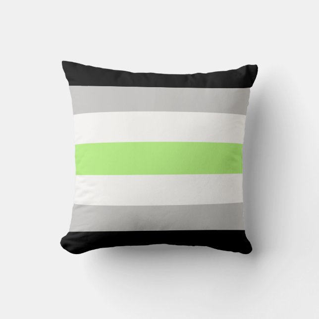 Almohada de 16 x 16 con bandera Agender (Anverso)