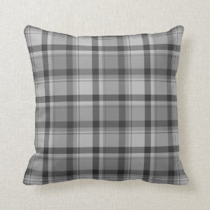 Almohada de 16" x 16" con estampado de franela gri
