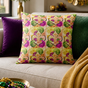 Almohada de 20"x20" con diseño de Flor de Lis
