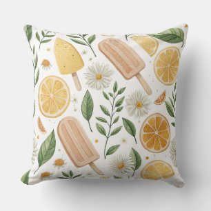 Almohada de 20" x 20" – Paleta de limón y floral