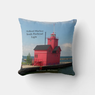 Almohada de 2 caras del faro del puerto de Holland