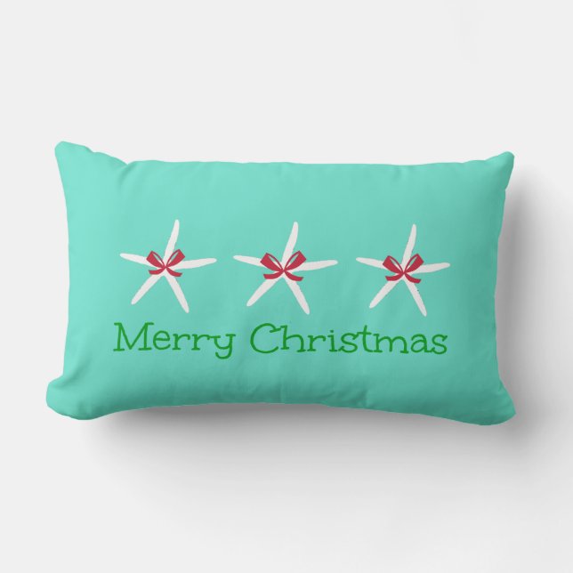 Almohada de 3 Felices Navidad de las estrellas de (Anverso)