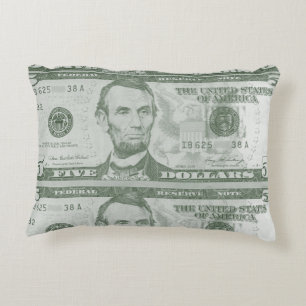 Almohada de 5 billetes de dólar