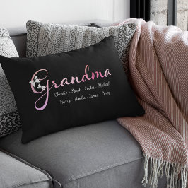 Almohada de abuela con nombres de nietos (Colorido