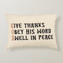 Almohada de Acción de Gracias – cita de fe de DIOS
