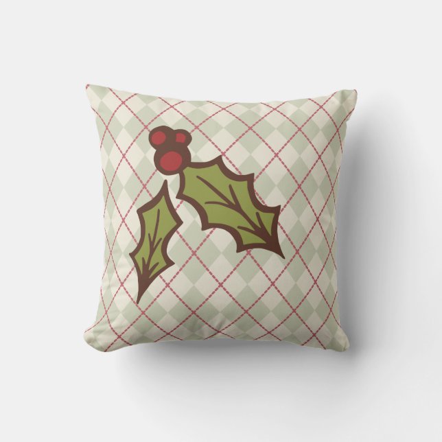 Almohada de Acebo de Navidad (Anverso)