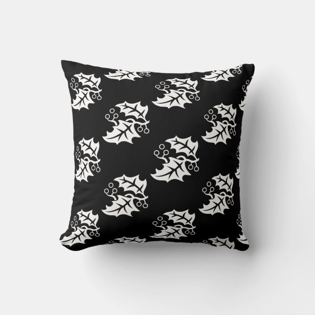 Almohada de acebo festivo (Anverso)