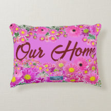 Almohada de acento 3 (Mezcla de flores rosadas)RFP