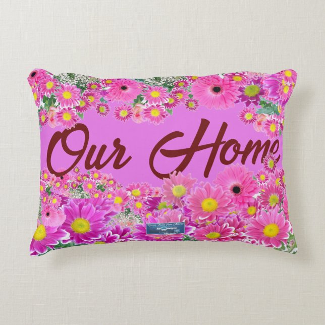 Almohada de acento 3 (Mezcla de flores rosadas)RFP (Anverso)
