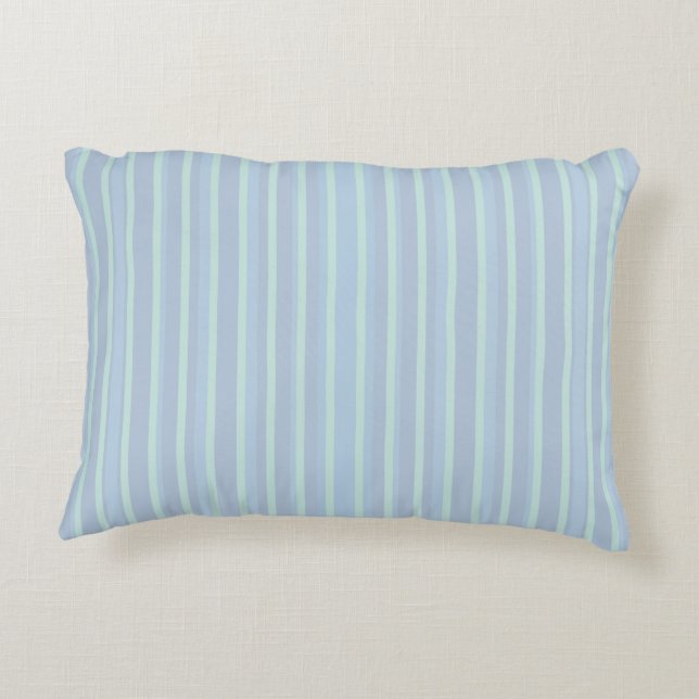 Almohada de acento a rayas azules modernas (Reverso)