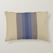 Almohada de acento a rayas beige azul moderna