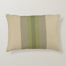 Almohada de acento a rayas beige verde musgo moder