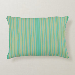 Almohada de acento a rayas verde jade moderna