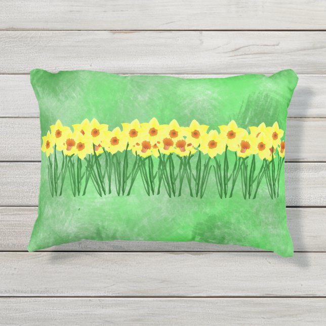 Almohada de acento al aire libre Daffodils (Reverso)