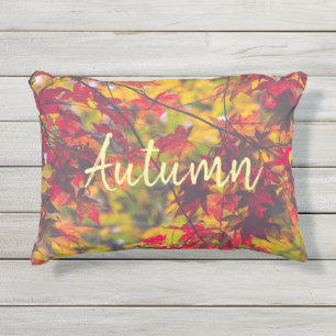 Almohada de acento al aire libre de hojas de otoño