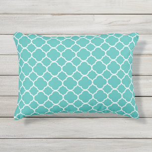 Almohada de acento al aire libre Turquoise Whitequ