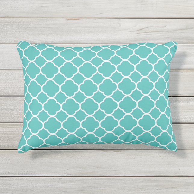 Almohada de acento al aire libre Turquoise Whitequ (Anverso)