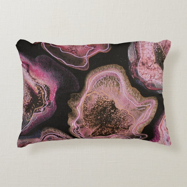 Almohada de acento amapolas rosadas (Anverso)
