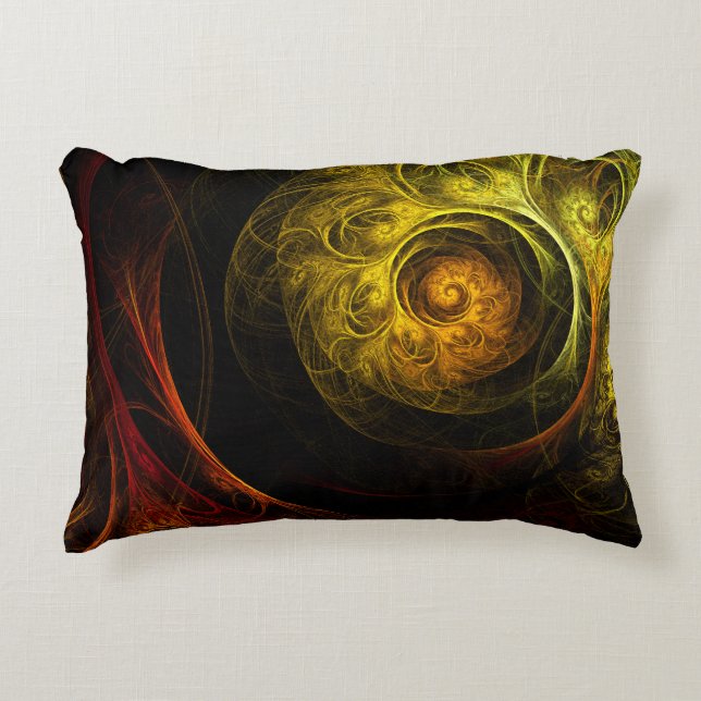 Almohada de acento artístico del resumen floral de (Anverso)