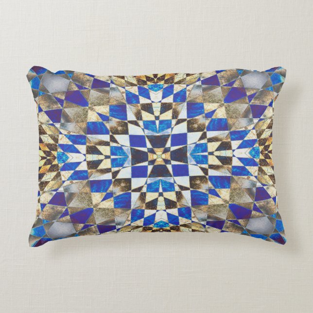 Almohada de acento azul parquet (Anverso)