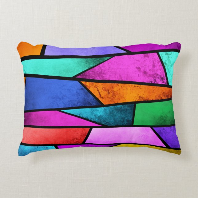 Almohada de acento azul púrpura de vidrio con mang (Anverso)