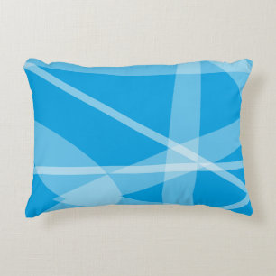 Almohada de acento azul y blanco abstracto