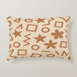 Almohada de acento beige y marrón rojizo