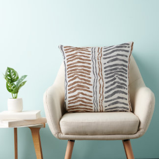 Almohada de acento boho moderna gris marrón