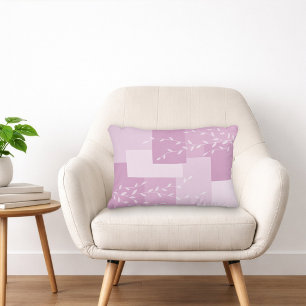 Almohada de acento botánico blanco rosa moderno ma