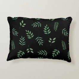 Almohada de acento botánico – Diseño de hoja sobre