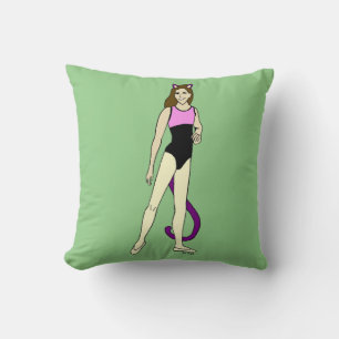 almohada de acento catgirl