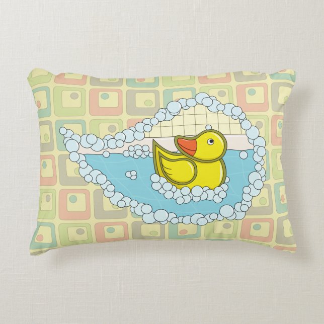 Almohada de acento Chaucer el pato de goma (Anverso)