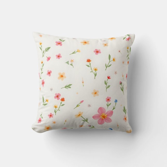 Almohada de acento con flores silvestres pastel du (Anverso)