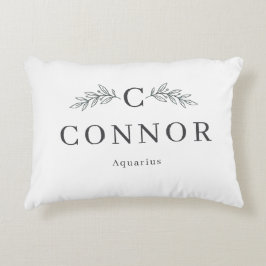Almohada de acento con monograma de zodíaco person