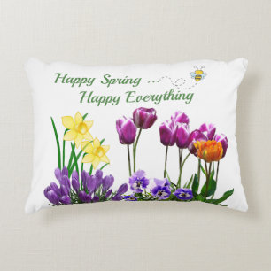 Almohada de acento con patrón de flores de tulipán