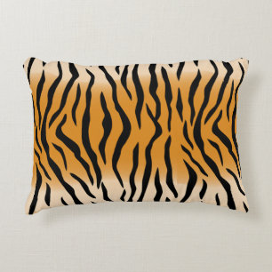Almohada de acento con patrón de piel de tigre sal