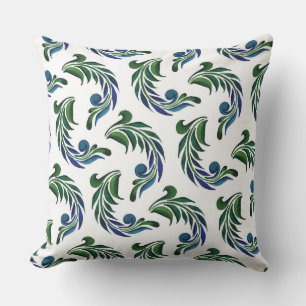 Almohada de acento con plumas de pavo real