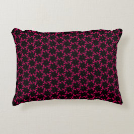 Almohada de acento con racimo de flores rosadas y 