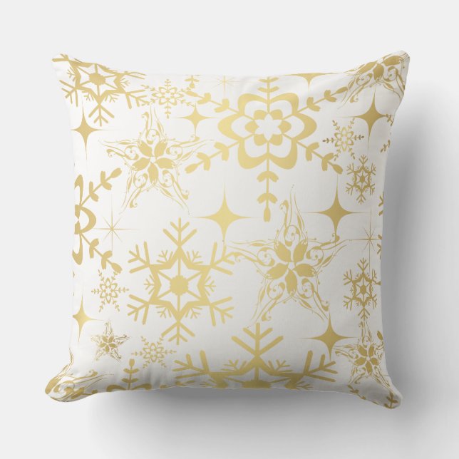 Almohada de acento - Copos de nieve festivos (Anverso)