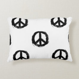 almohada de acento cuadrado de signo de paz en bla