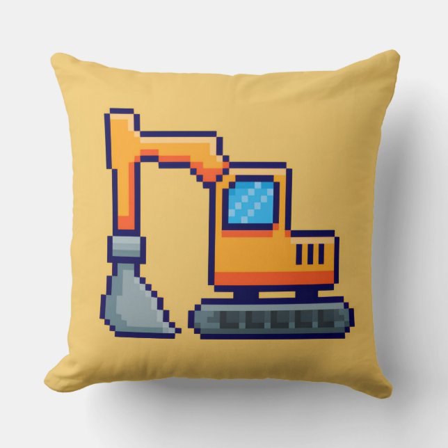 Almohada de acento cuadrado Pixel Digger (Anverso)