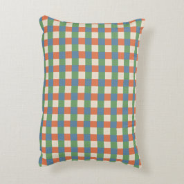 Almohada de acento cuadros beige verde rojo