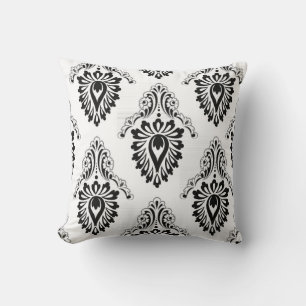 Almohada de acento - Damask negro/blanco