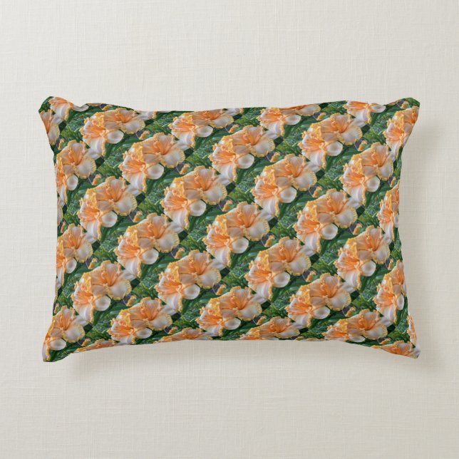 Almohada de acento 'Daylily 'Spacecoast Peach Frin (Anverso)