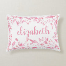 almohada de acento de acuarela floral