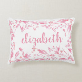 almohada de acento de acuarela floral