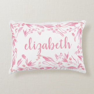 almohada de acento de acuarela floral