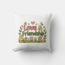 Almohada de acento de algodón acogedor Love & Frie